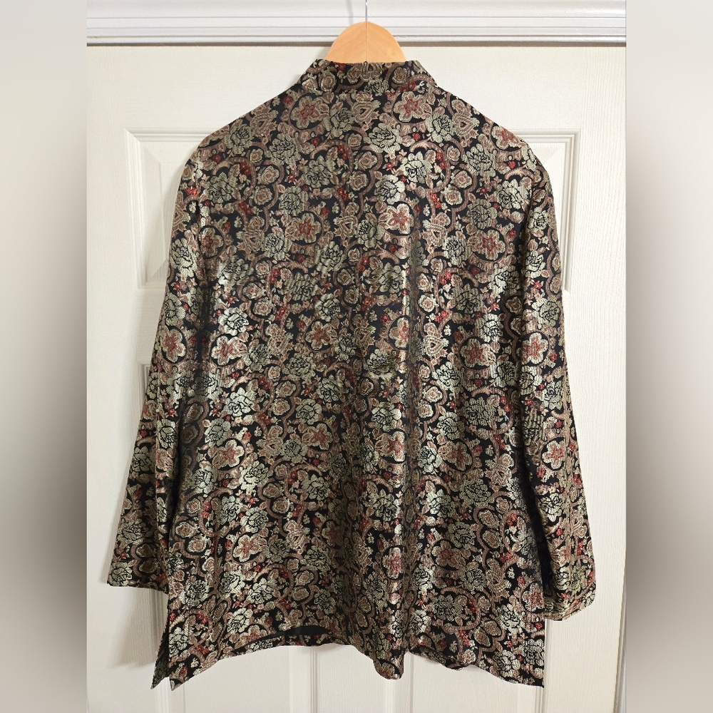 Classic Elements Brocade Jacket In Black And Brow… - image 4